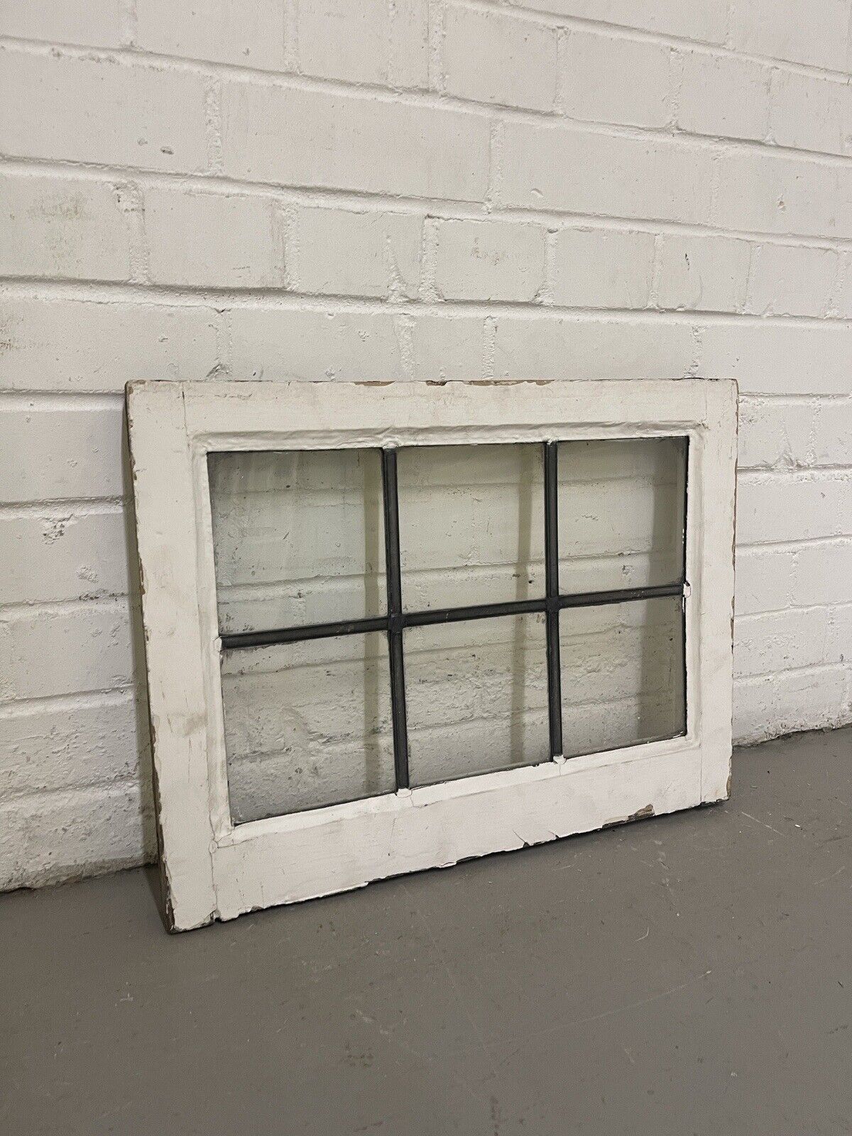 Reclaimed Leaded Light Panel Wooden Windows 405 x 543mm