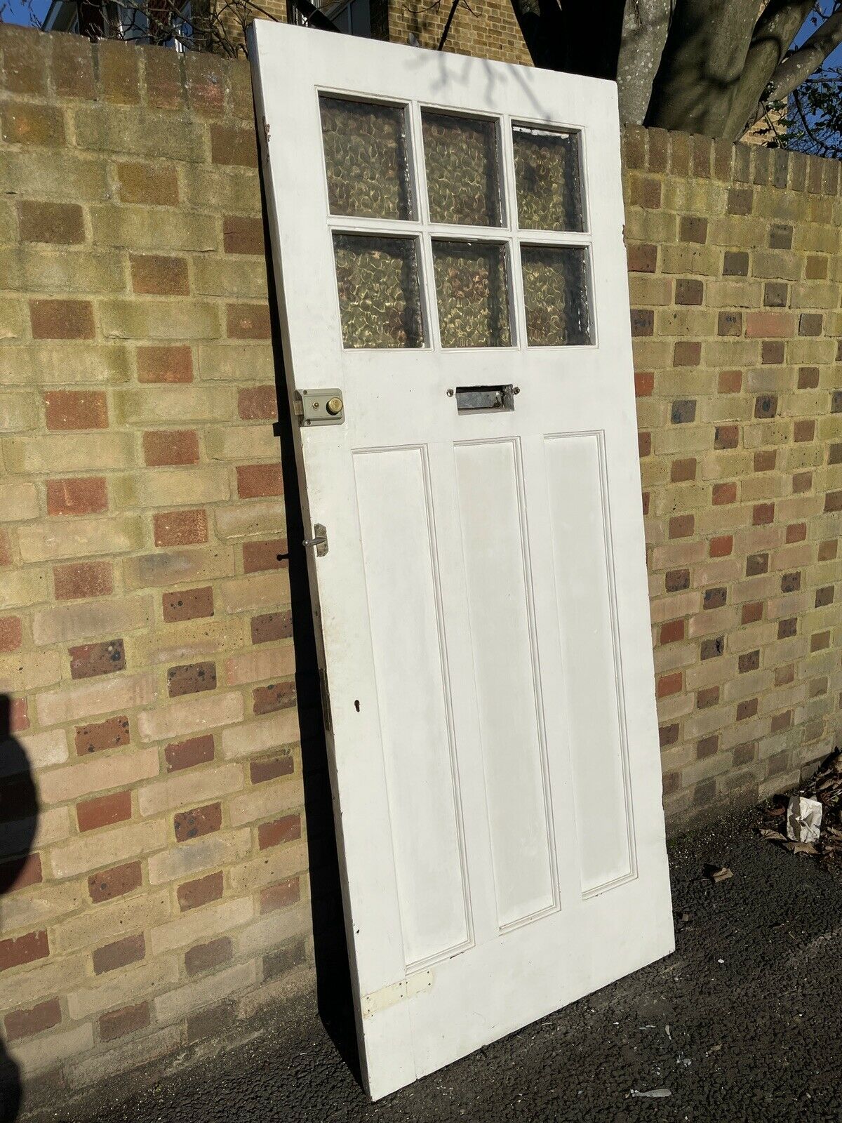 Reclaimed Old Edwardian Victorian Wooden Panel Front Door 2085 x 855mm