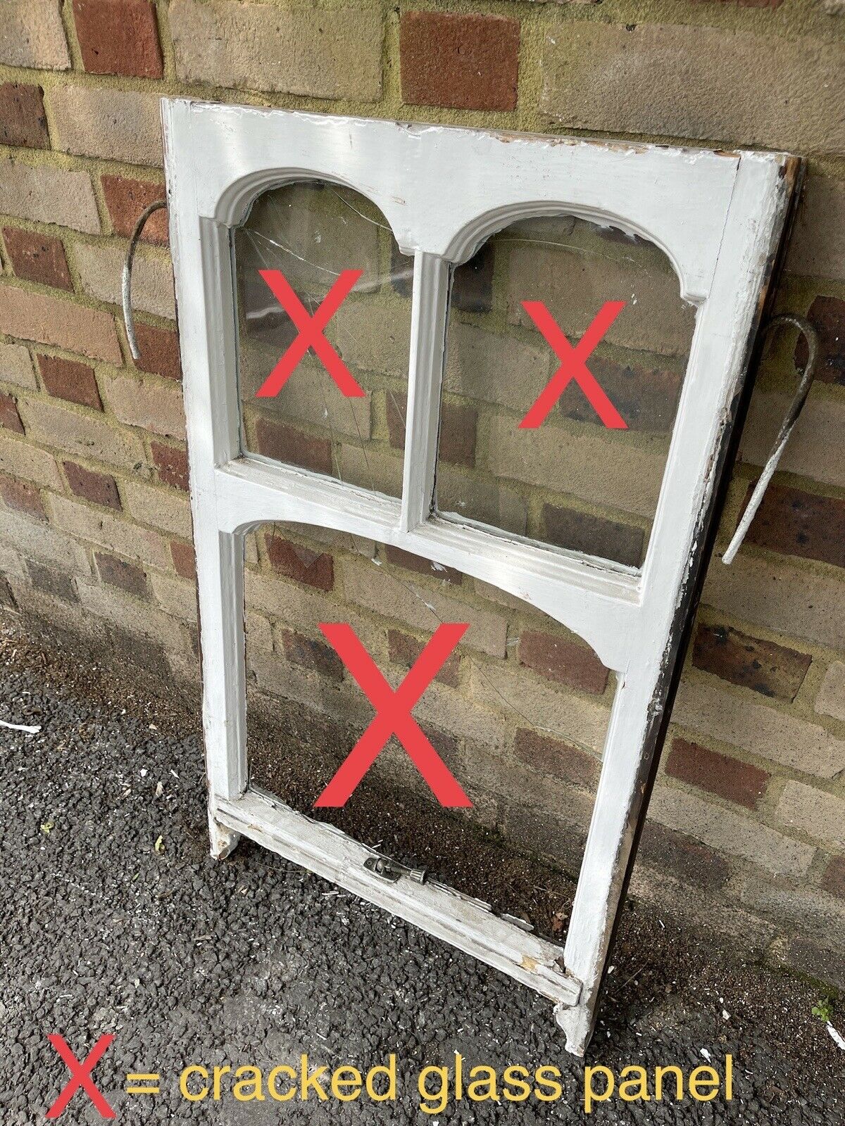Reclaimed Old Edwardian Arch Sash Wooden Window 910 x 530mm