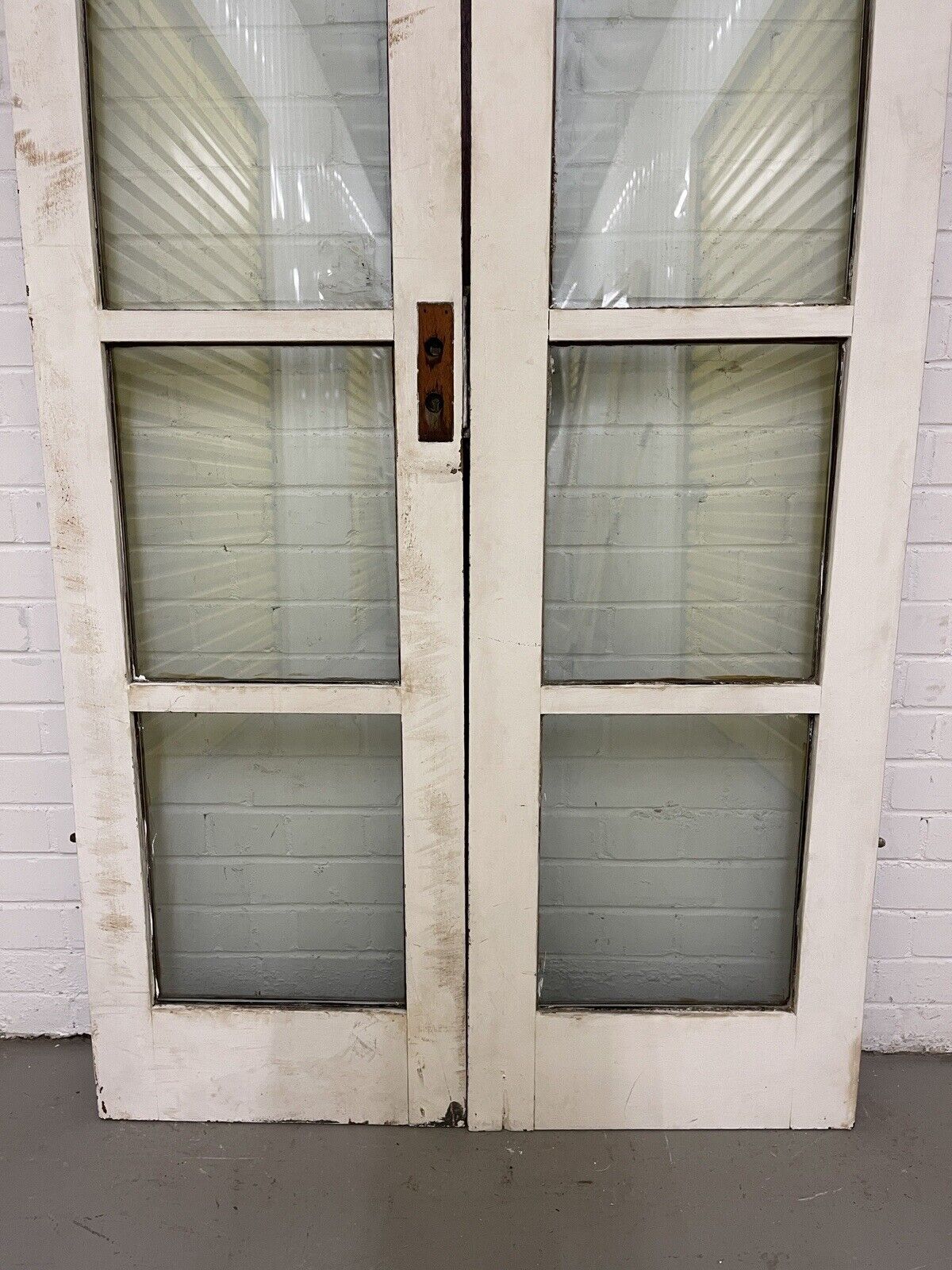 Reclaimed Old French Double Glazed Glass Wooden Double Doors 2015 x 1035mm