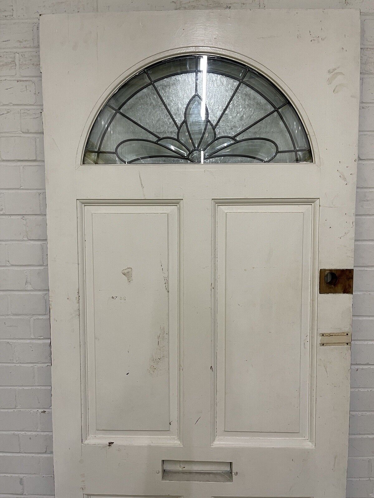 Reclaimed Victorian Wooden Panel Front Door Leaded Light 2075 x 845 or 850mm