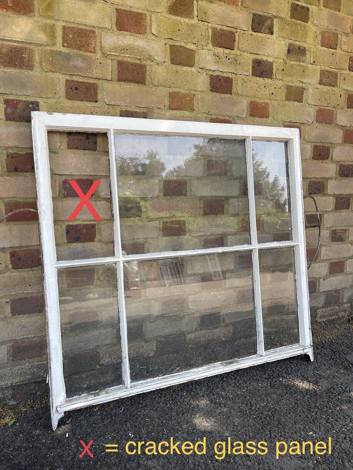 Reclaimed Old Edwardian 6 Panel Wooden Panel Sash Window 960 x 1015mm