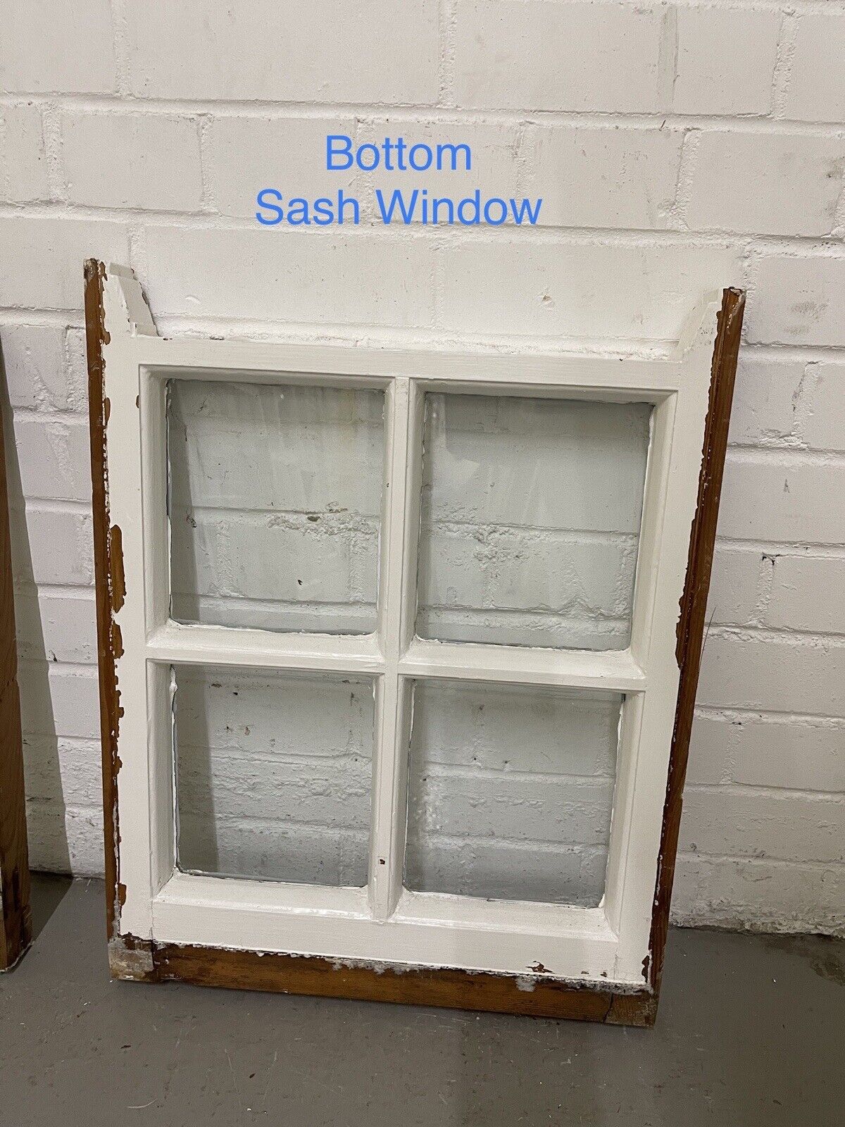 Pair Of Reclaimed Georgian 4 Panel Wooden Panel Sash Window  547 x 463mm