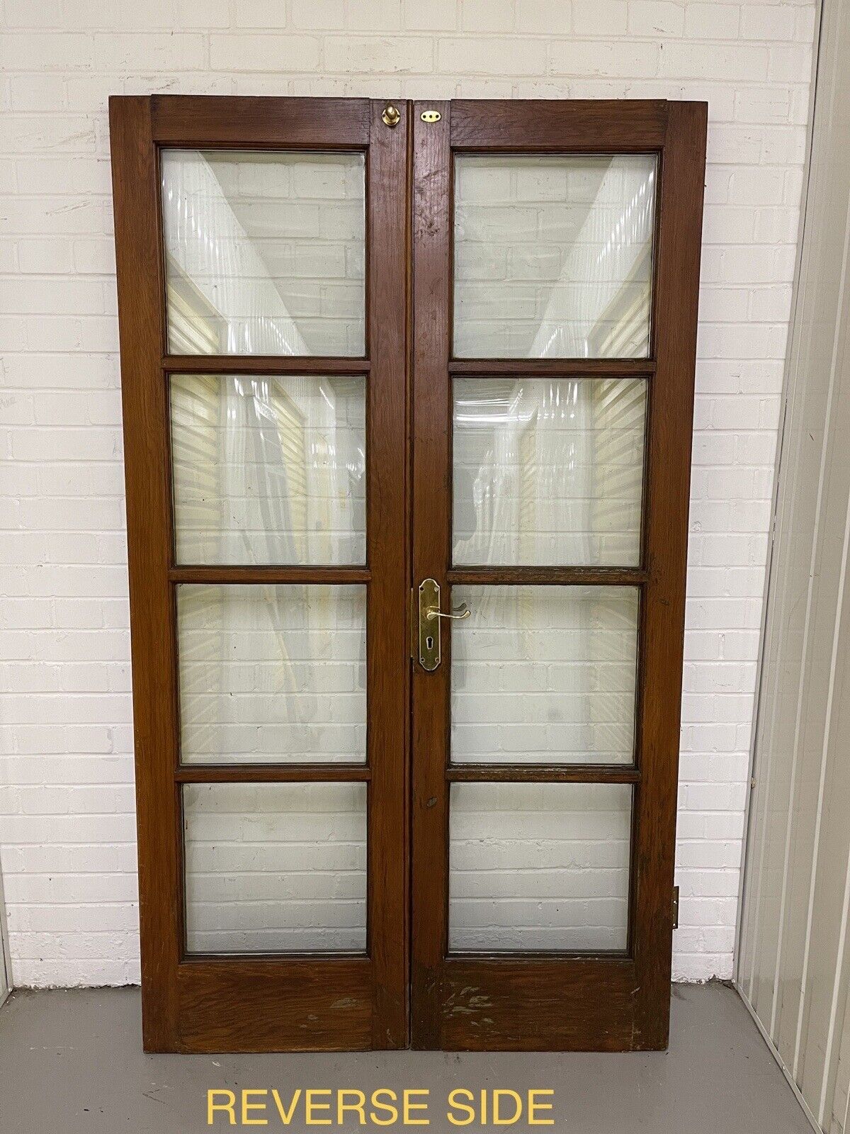 Reclaimed Old French Double Glazed Glass Wooden Double Doors 2025 x 1180mm