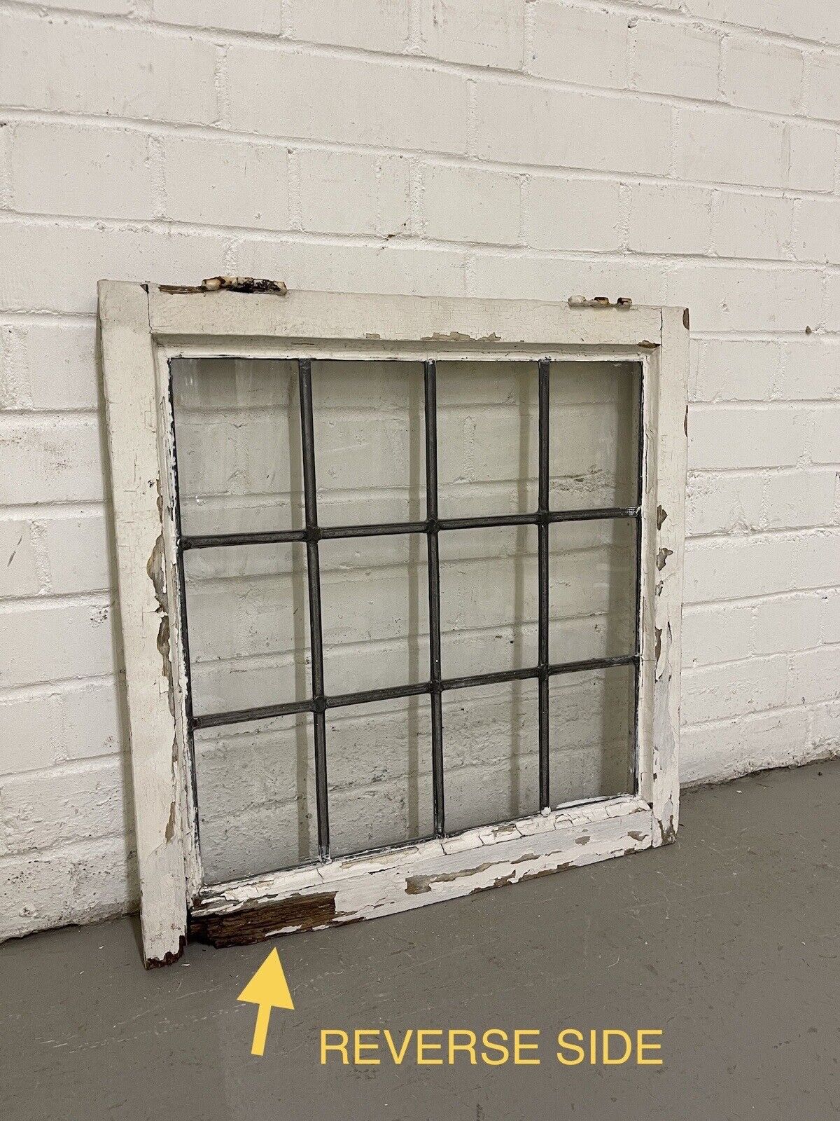 Reclaimed Leaded Light Panel Wooden Windows 560 x 568mm