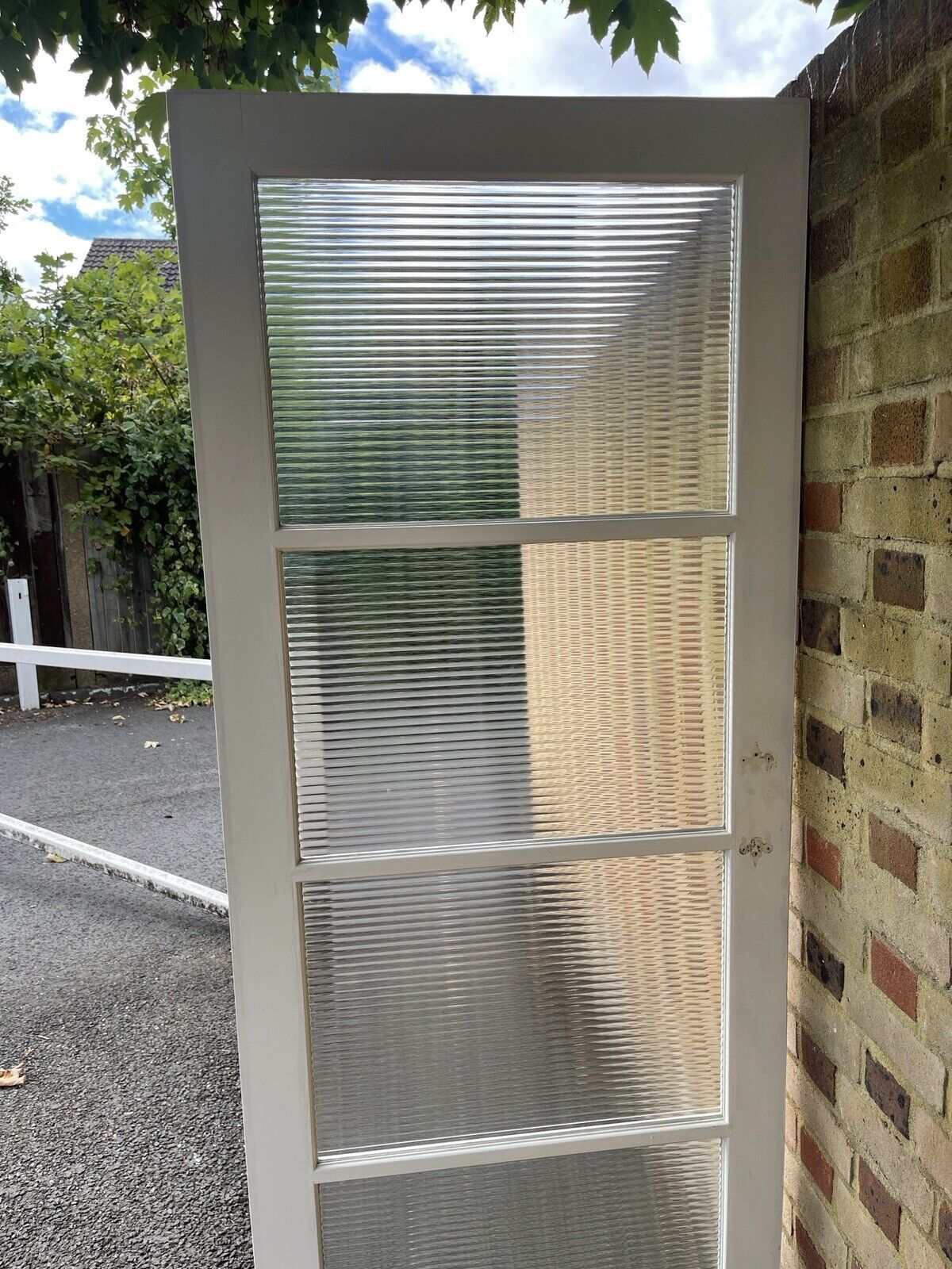 Reclaimed Reeded Glass Internal Or External Door 1965 x 762mm