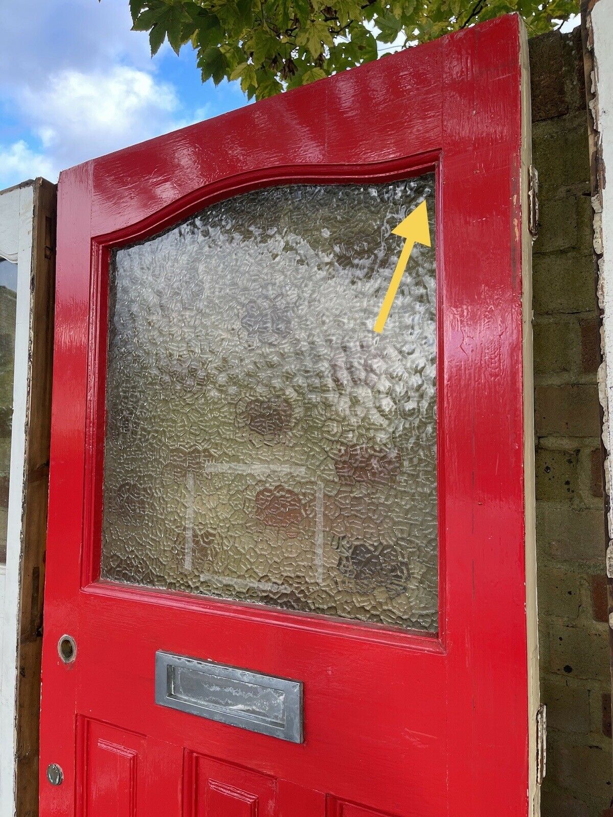 Reclaimed Victorian Edwardian Wooden Panel External Front Door With Surround