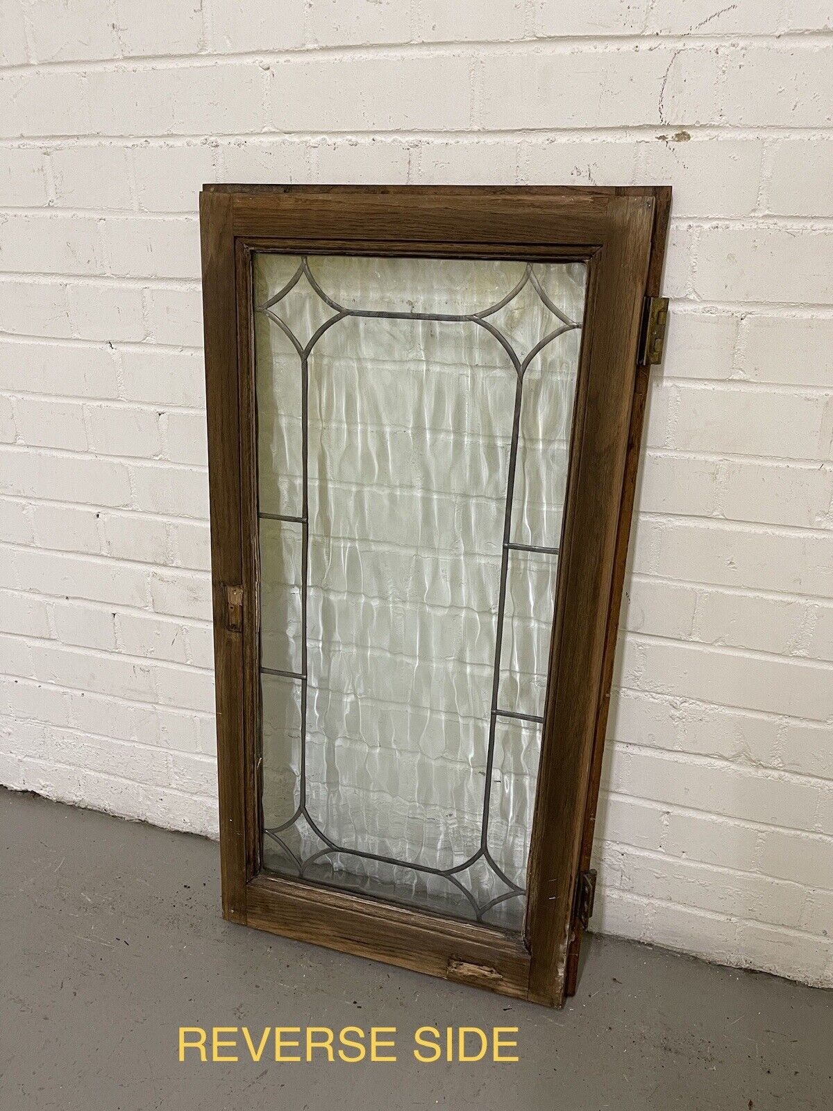 Job Lot Of Four Double Glazed Leaded Trim Oak Wooden Windows Various Sizes