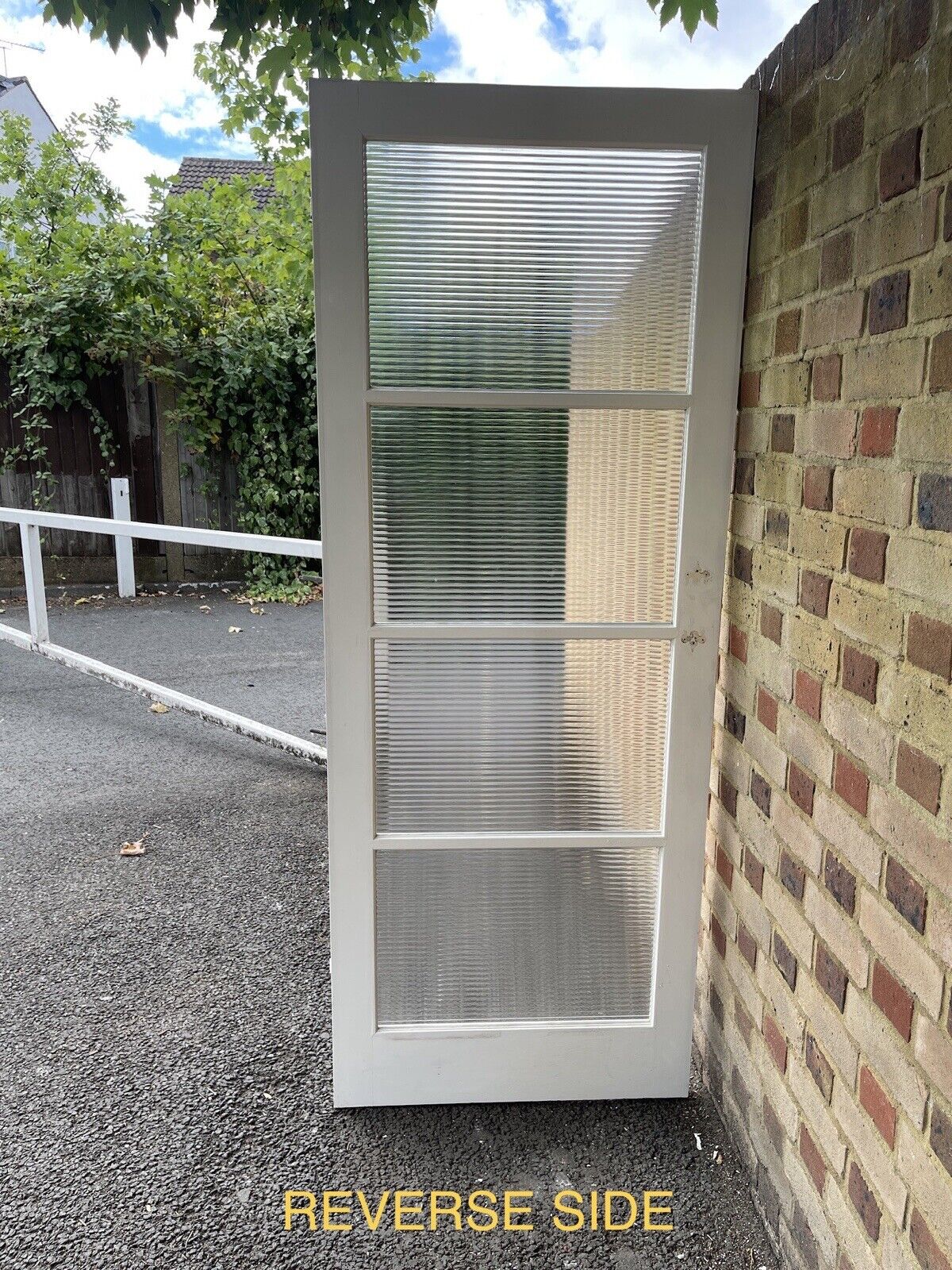 Reclaimed Reeded Glass Internal Or External Door 1965 x 762mm