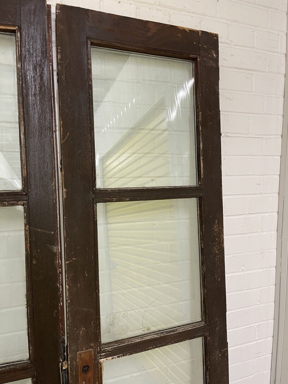 Reclaimed Old French Double Glazed Glass Wooden Double Doors 2015 x 1035mm