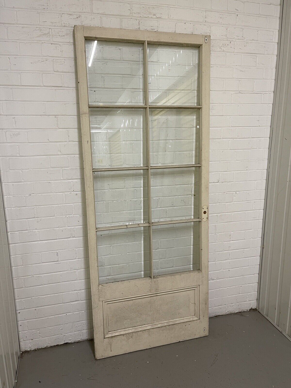 Reclaimed Georgian Wooden Panel Bevelled Glass Door 2006 x 810mm