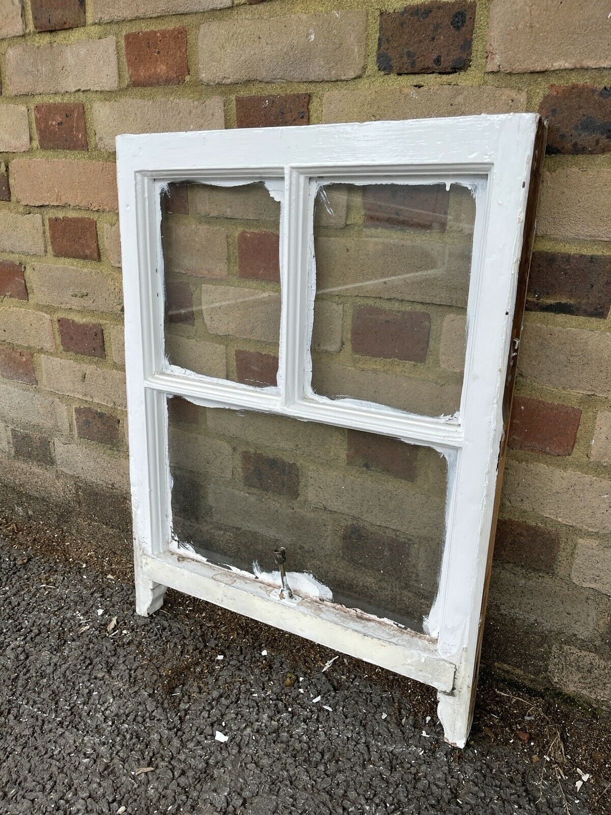 Reclaimed Old Georgian 3 Panel Wooden Sash Window 520 x 705mm