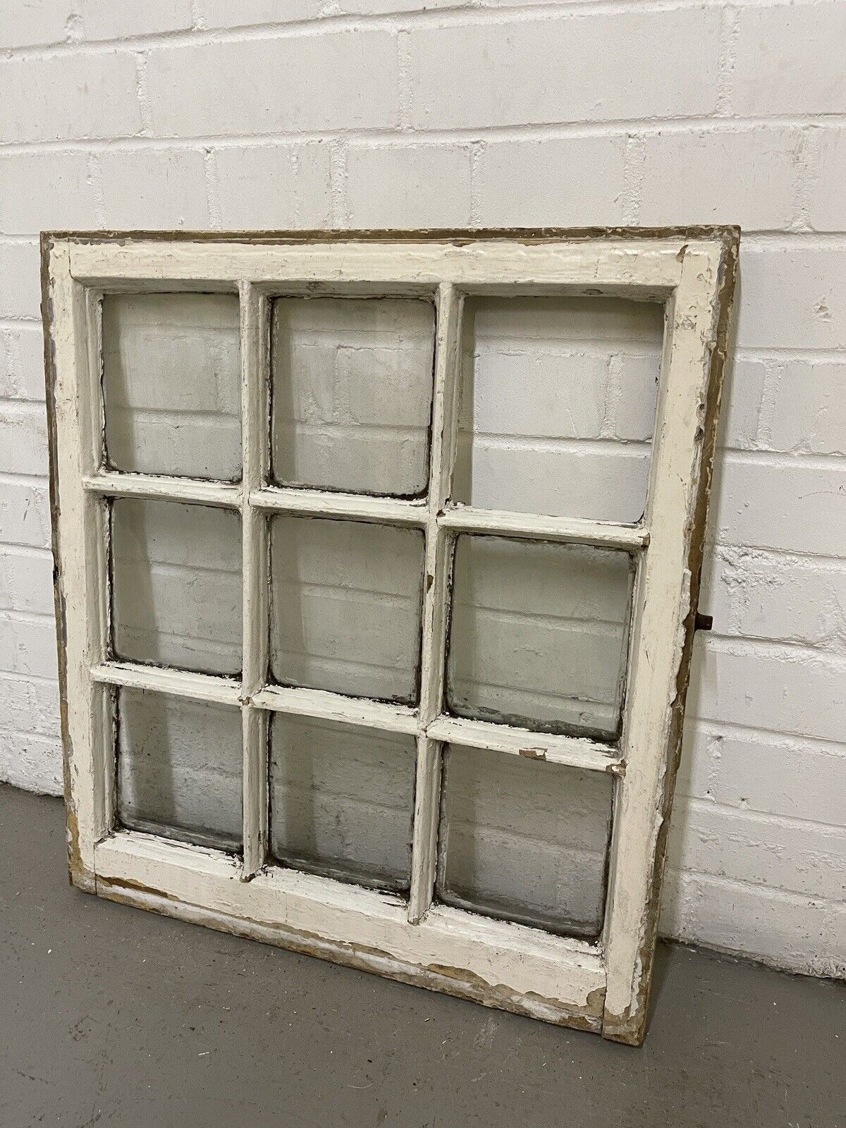 Reclaimed Old Georgian 9 Panel Wooden Window 570 x 630mm