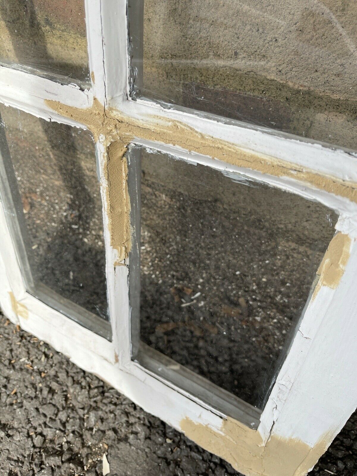 Reclaimed Old Edwardian Arch Sash Wooden Window 605 x 390mm