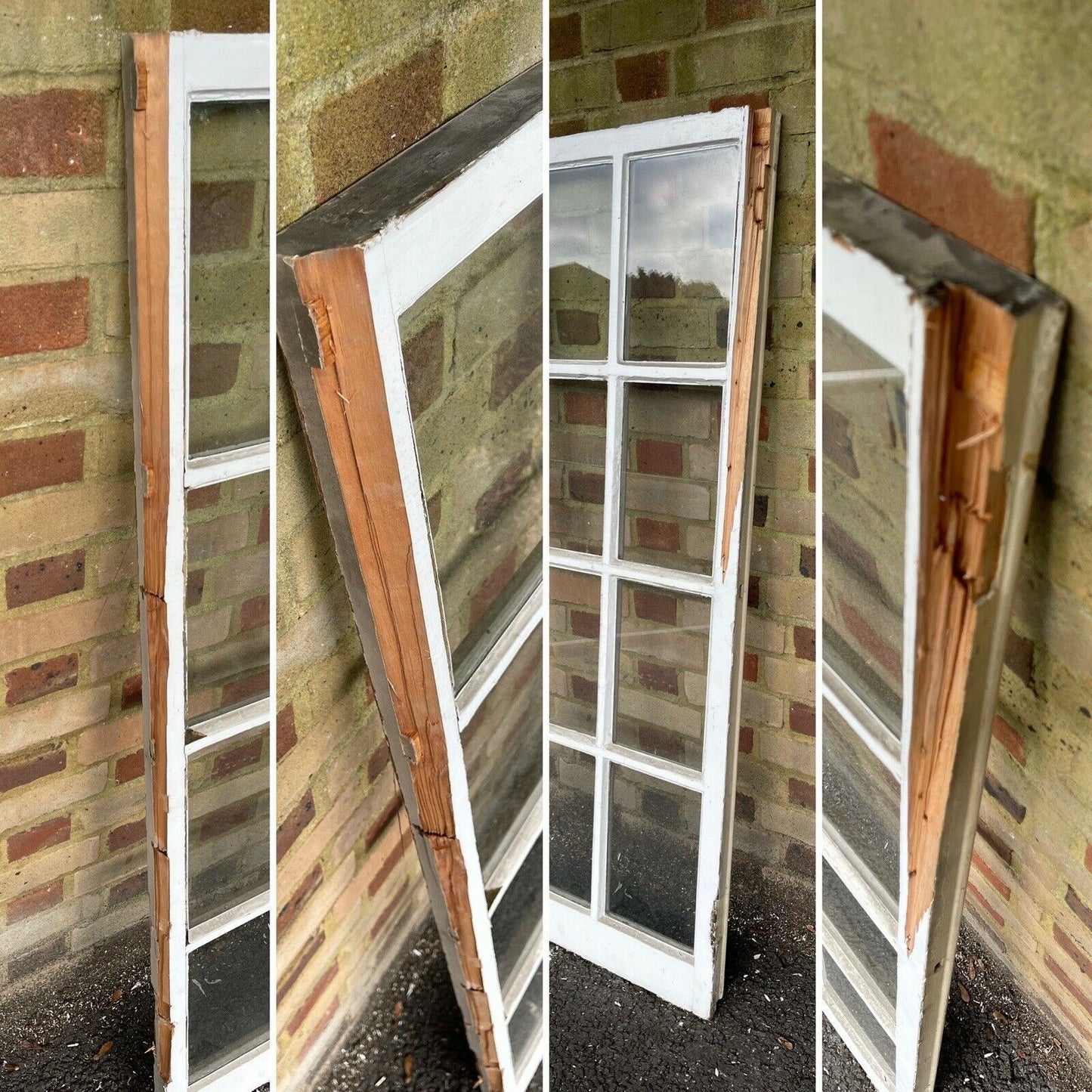 Reclaimed Old Georgian 8 Panel Wooden Window 1500 x 520mm