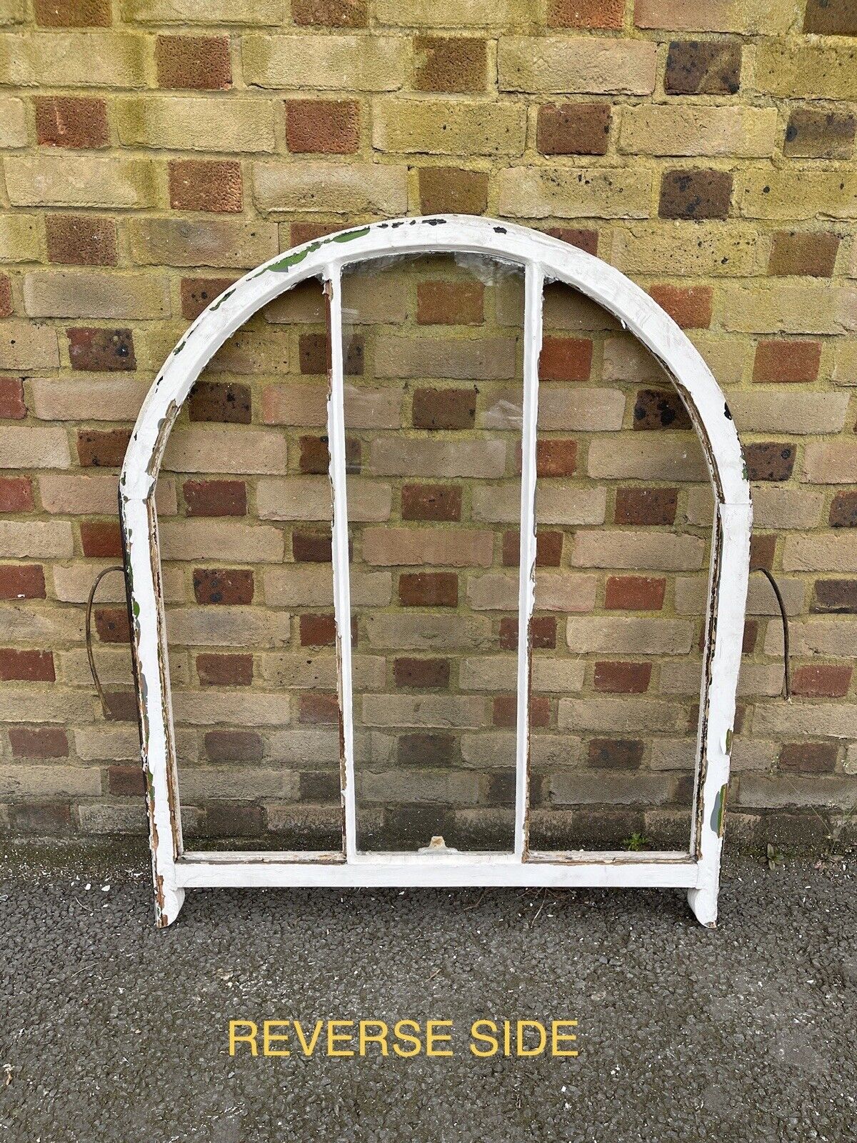 Reclaimed Old Victorian Edwardian Arch Panel Wooden Sash Window 963 x 1063mm