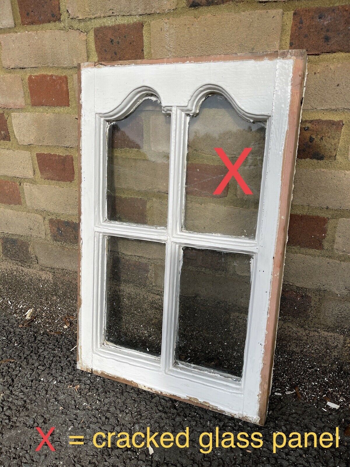 Reclaimed Old Edwardian Arch Sash Wooden Window 605 x 390mm