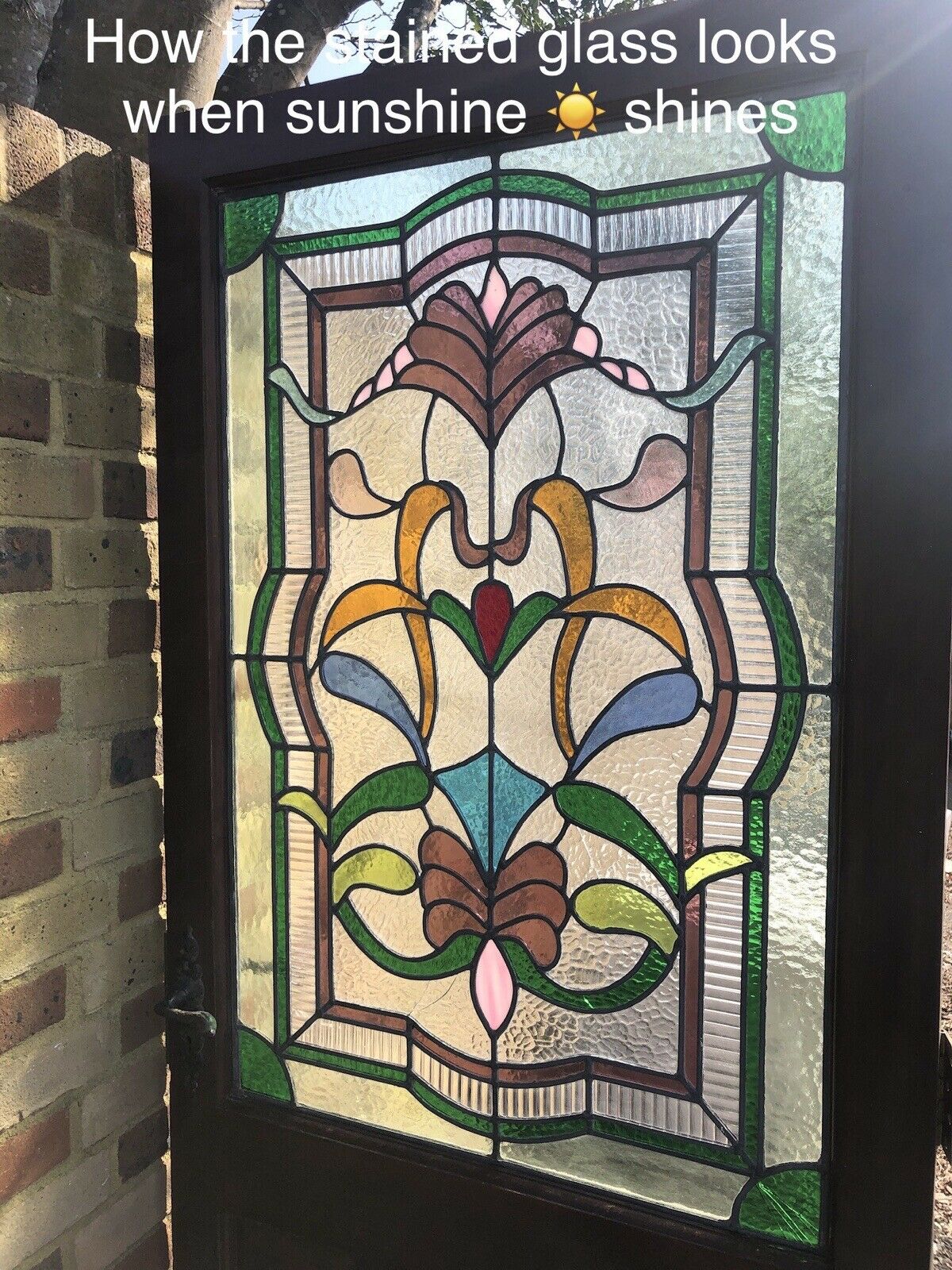 Reclaimed Old French Stained Glass Wooden Double Doors 2020 x 1695mm