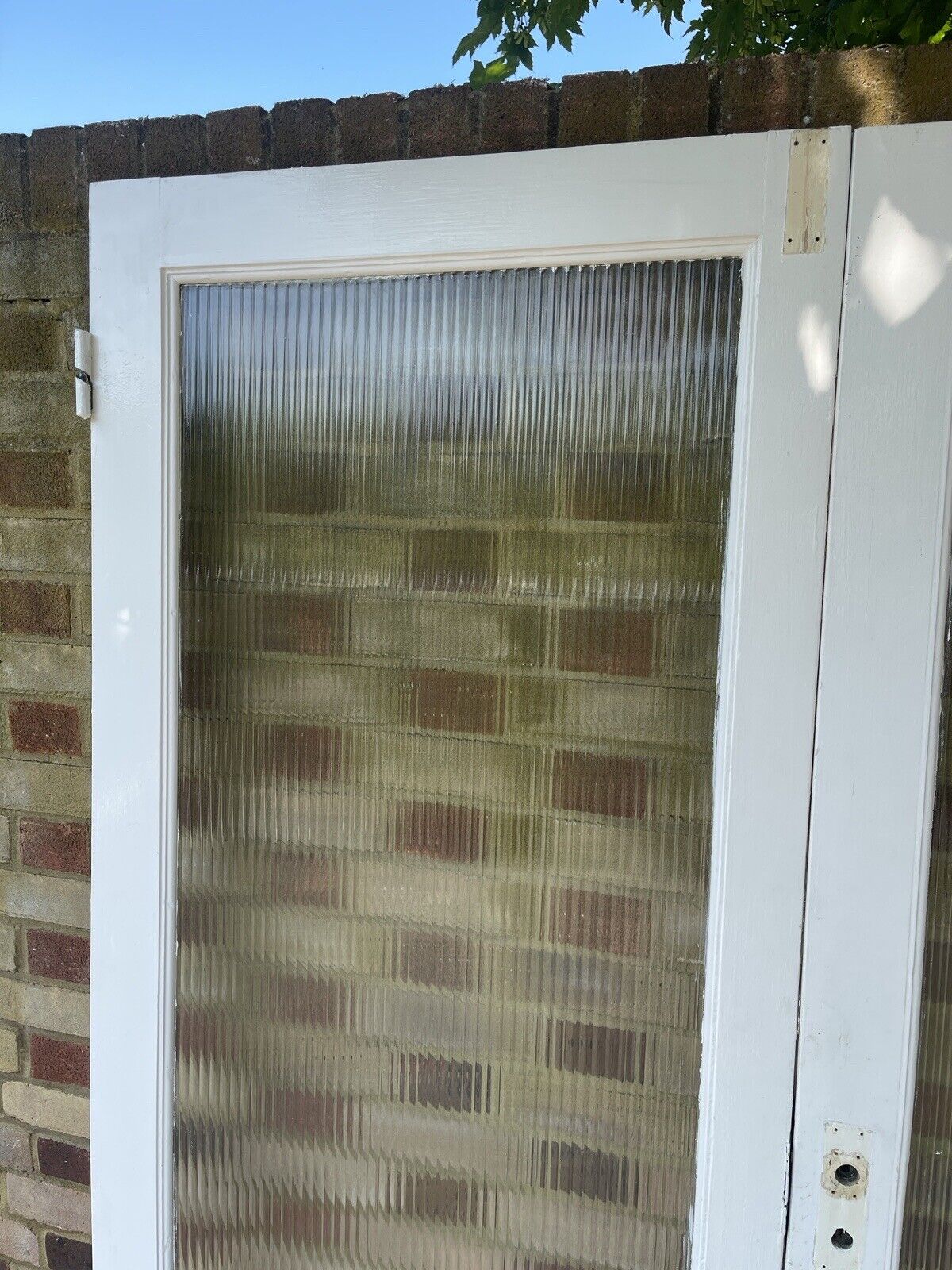 Reclaimed  Reeded Glass Internal Or External French Doors 1950 x 1505mm