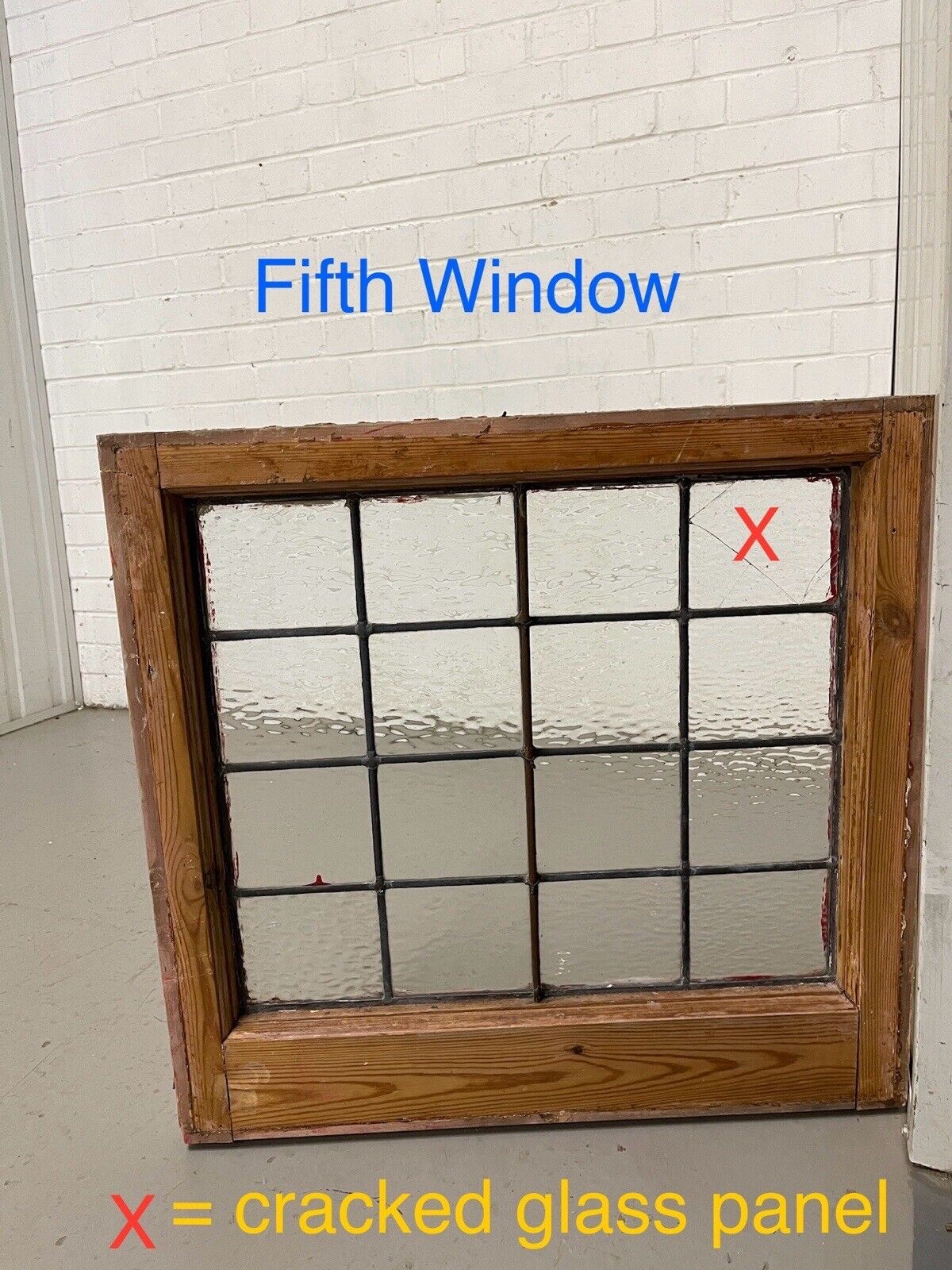 Job Lot of 6 Reclaimed Leaded Light Panel Wooden Windows Various Sizes