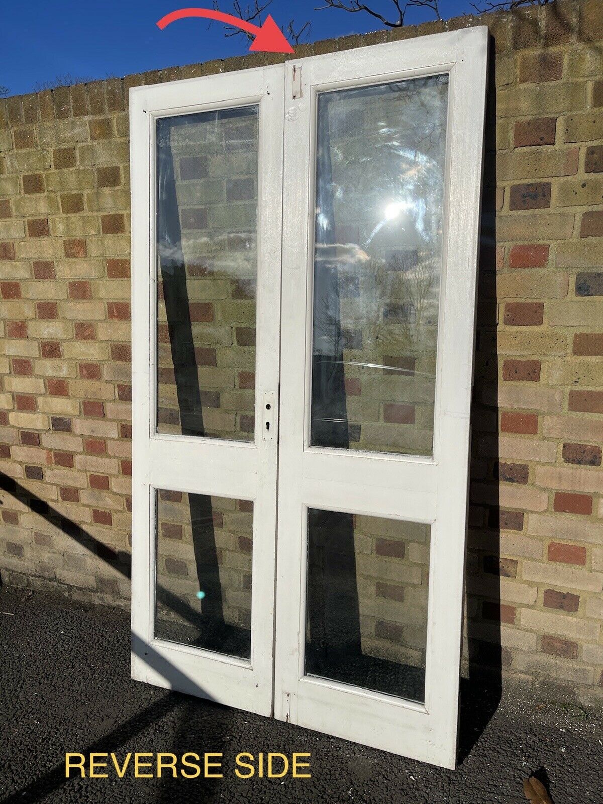 Reclaimed French Double Glazed Wooden Inter-locking Double Doors 1975 x 1104mm