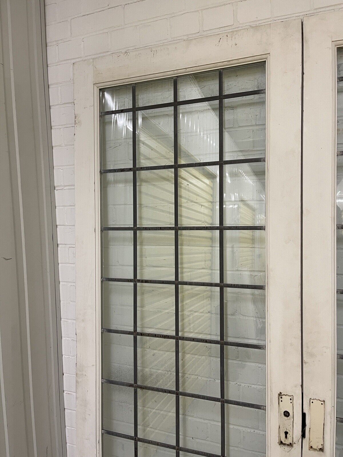 Reclaimed French Double Glazed Leaded Glass Wooden Double Doors 2122 x 1525mm