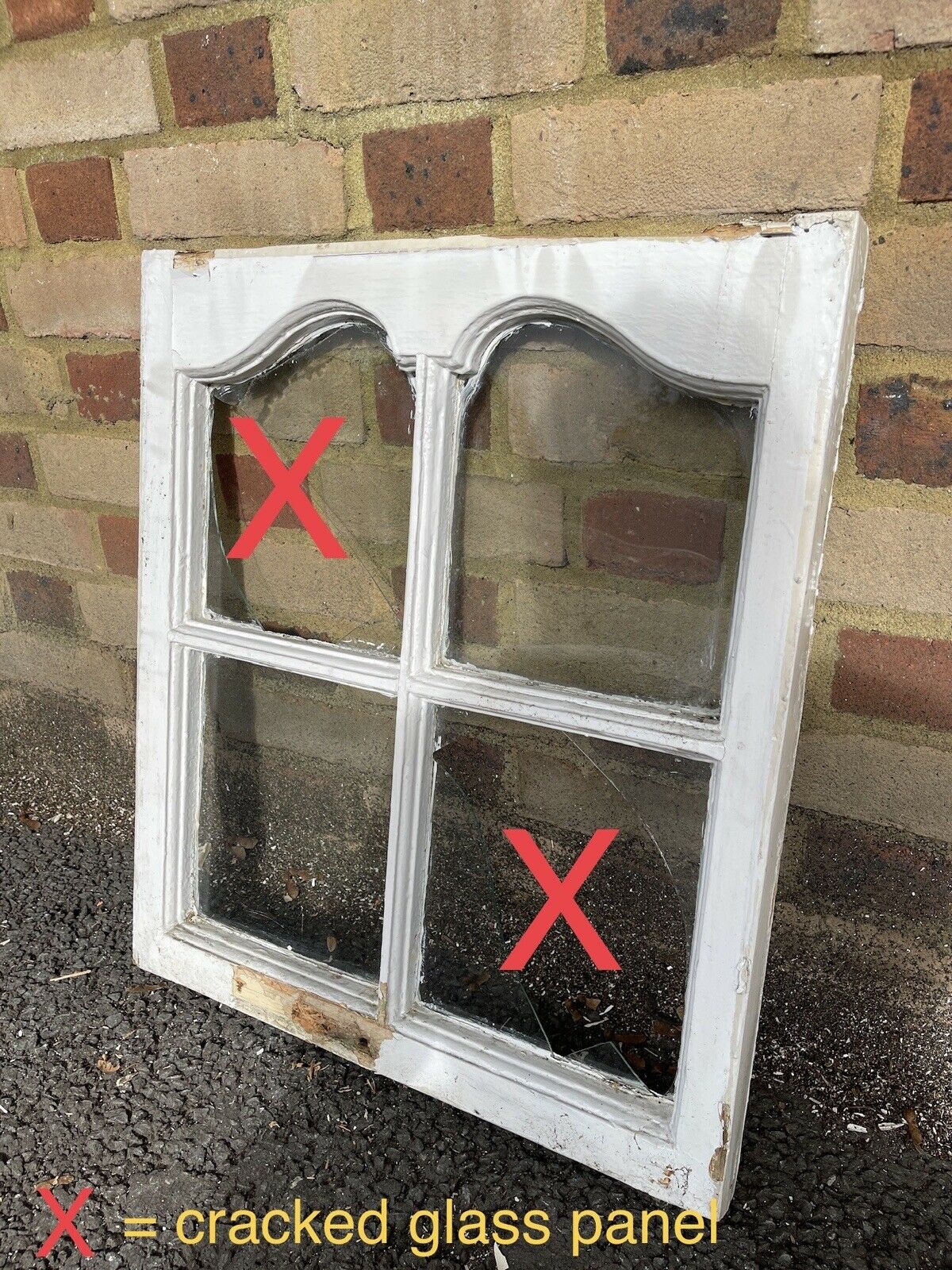 Reclaimed Old Edwardian Arch Sash Wooden Window 603 x 525mm