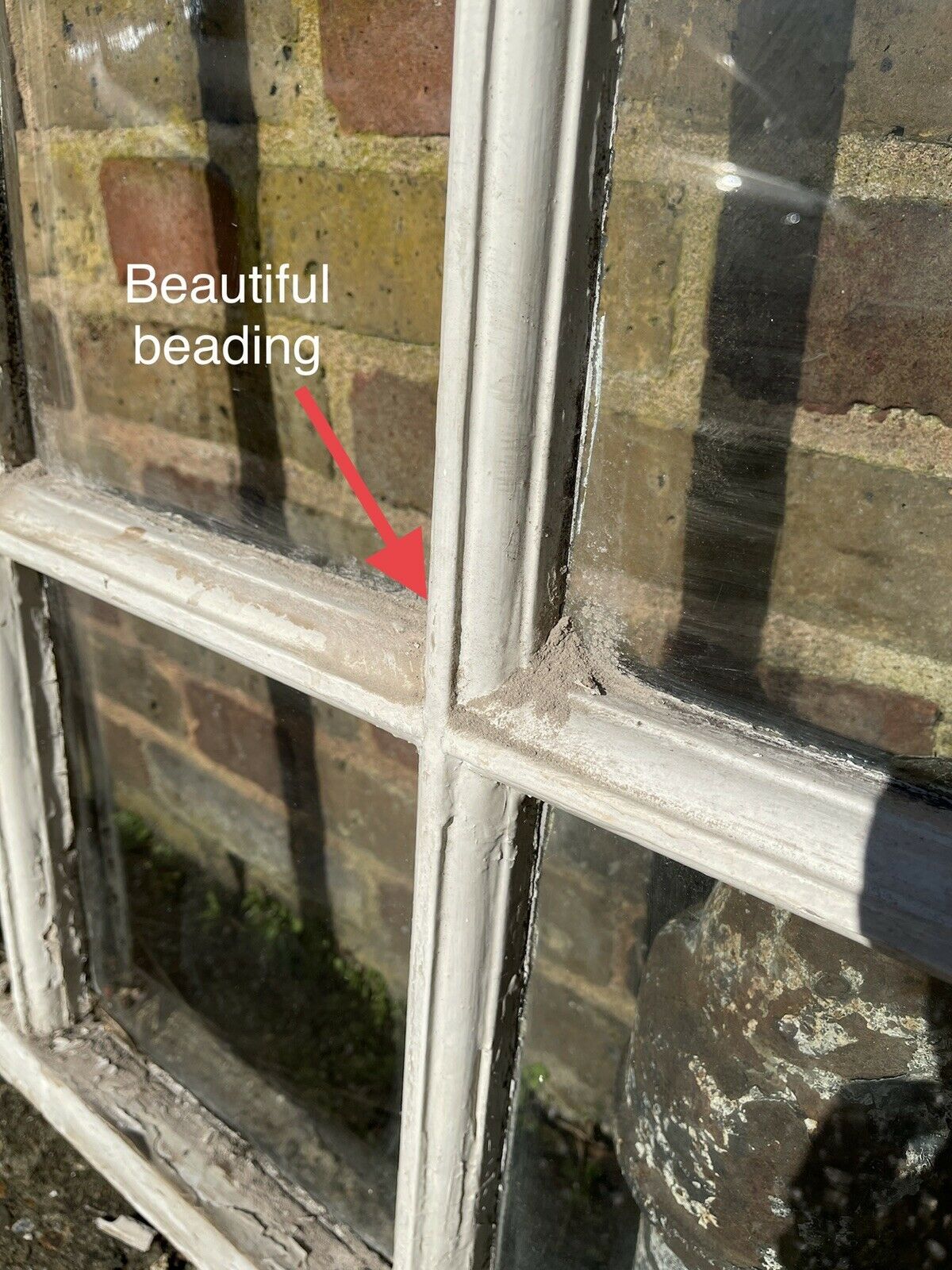 Large Reclaimed Old Georgian 10 Panel Wooden Sash Window