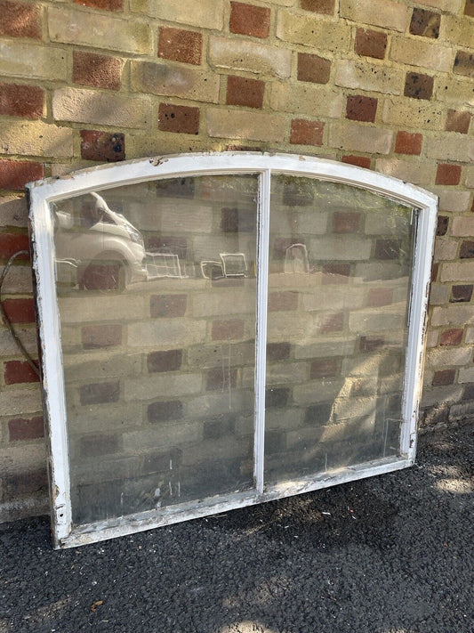 Reclaimed Old Victorian Edwardian Arch Panel Wooden Sash Window 1143mm x 972mm