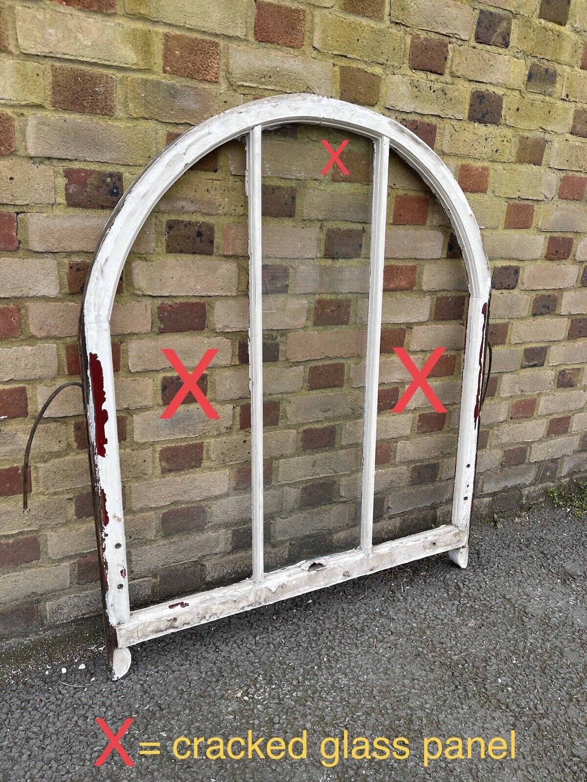 Reclaimed Old Victorian Edwardian Arch Panel Wooden Sash Window 963 x 1063mm