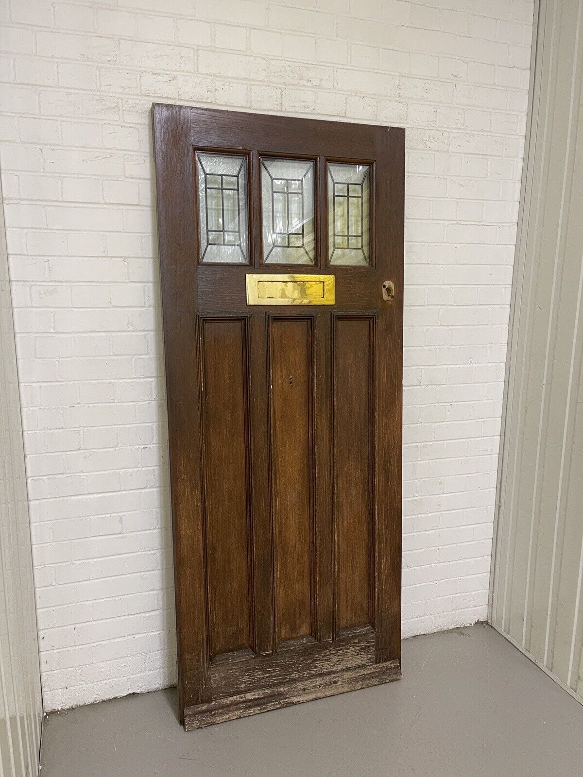 Reclaimed Oak Victorian Edwardian Wooden Panel Front Door 1980 x 840mm