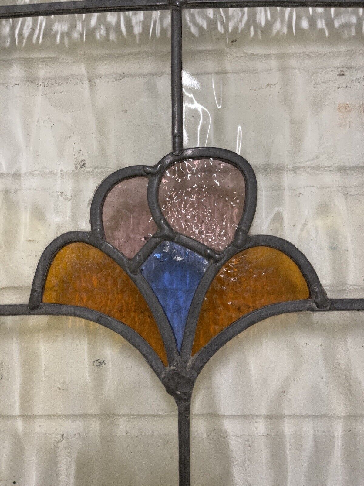 Reclaimed Victorian Edwardian Stained Glass Wooden Panel Front Door 2028 x 813mm