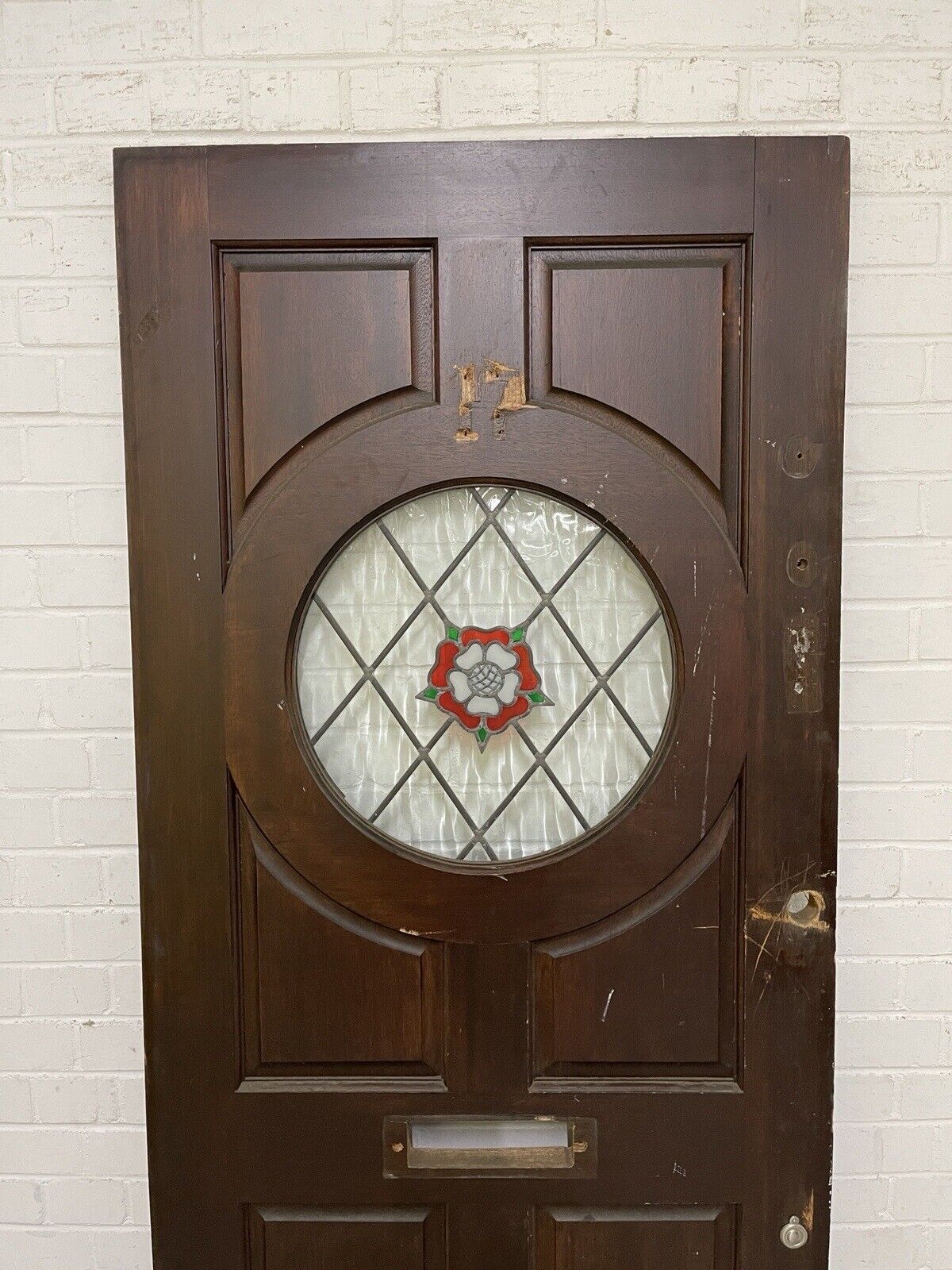 Reclaimed Victorian Stained Glass Wooden Front Door 1979 or 1975 x 817 Or 820mm