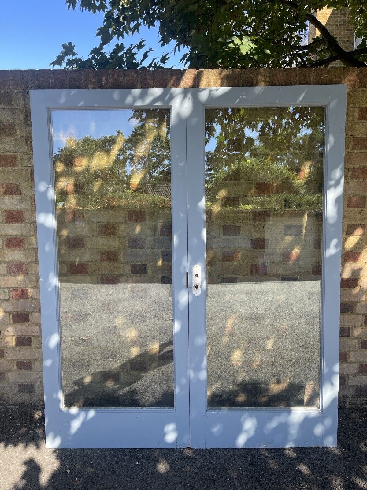 Reclaimed Old French Double Glazed Glass Wooden Double Doors 1930mm x 1610mm