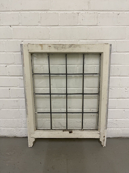 Reclaimed Leaded Light Panel Wooden Window 535 x 675mm