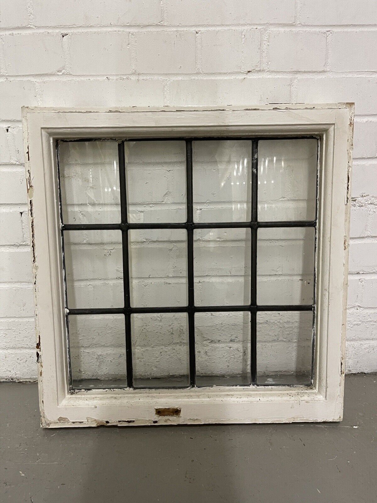 Reclaimed Leaded Light Panel Wooden Windows 560 x 570mm