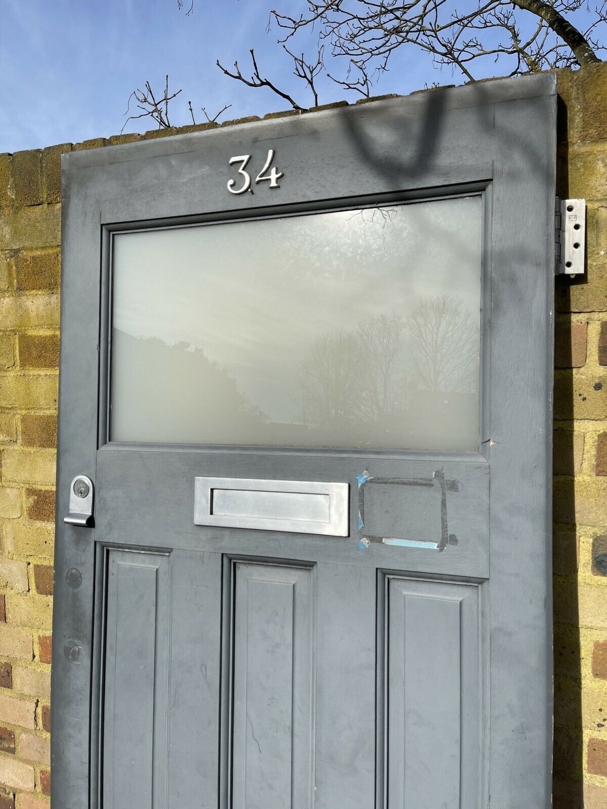 Reclaimed Old 1930s Art Deco Timber Wooden Edwardian Georgian Front Door