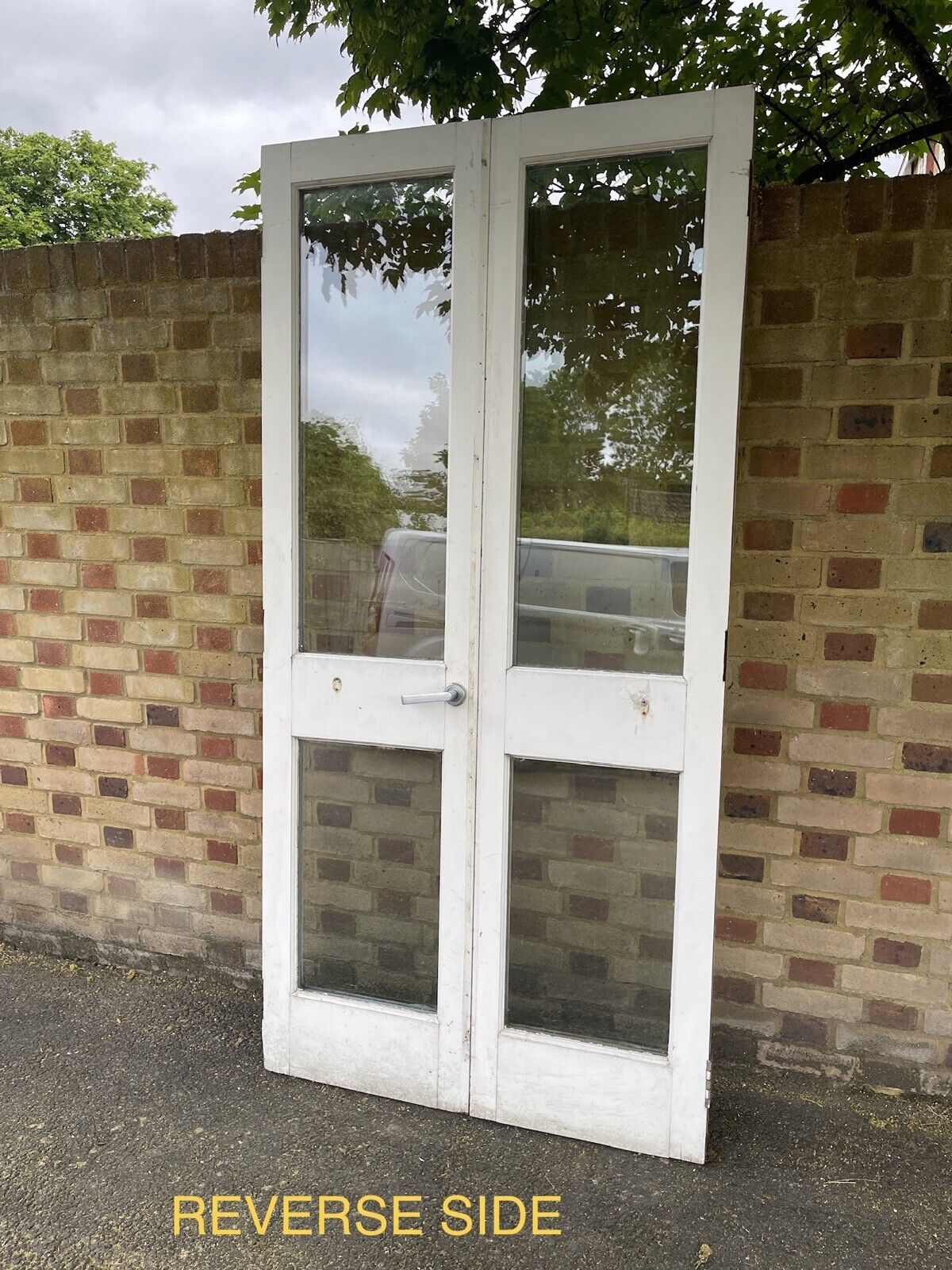 Reclaimed Old French Double Glazed Glass Wooden Double Doors 2190 x 1075mm