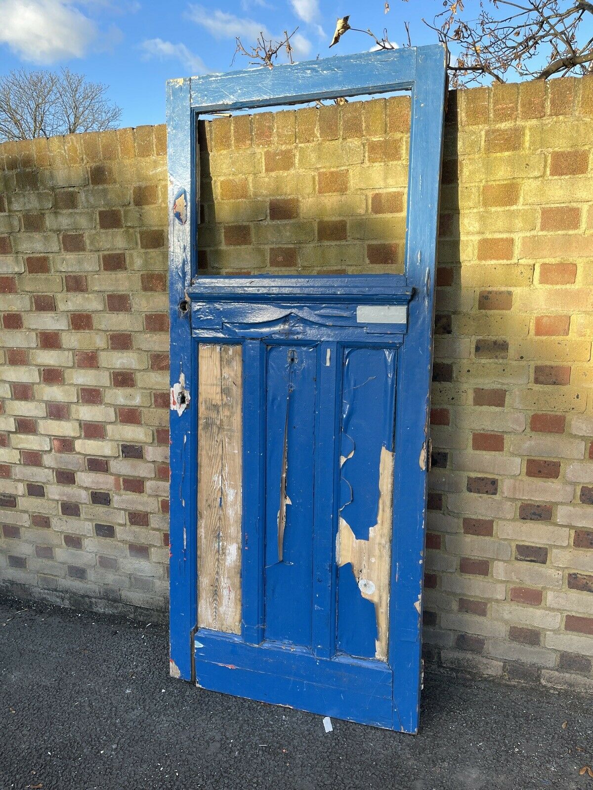 Reclaimed Edwardian Wooden Front Door 2135 x 920mm or 930mm NEEDS RESTORATION