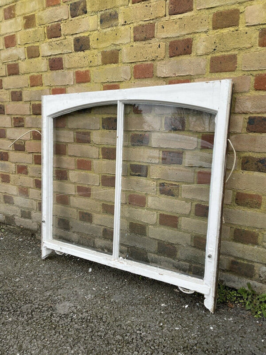 Reclaimed Old Victorian Edwardian Arch Panel Wooden Sash Window