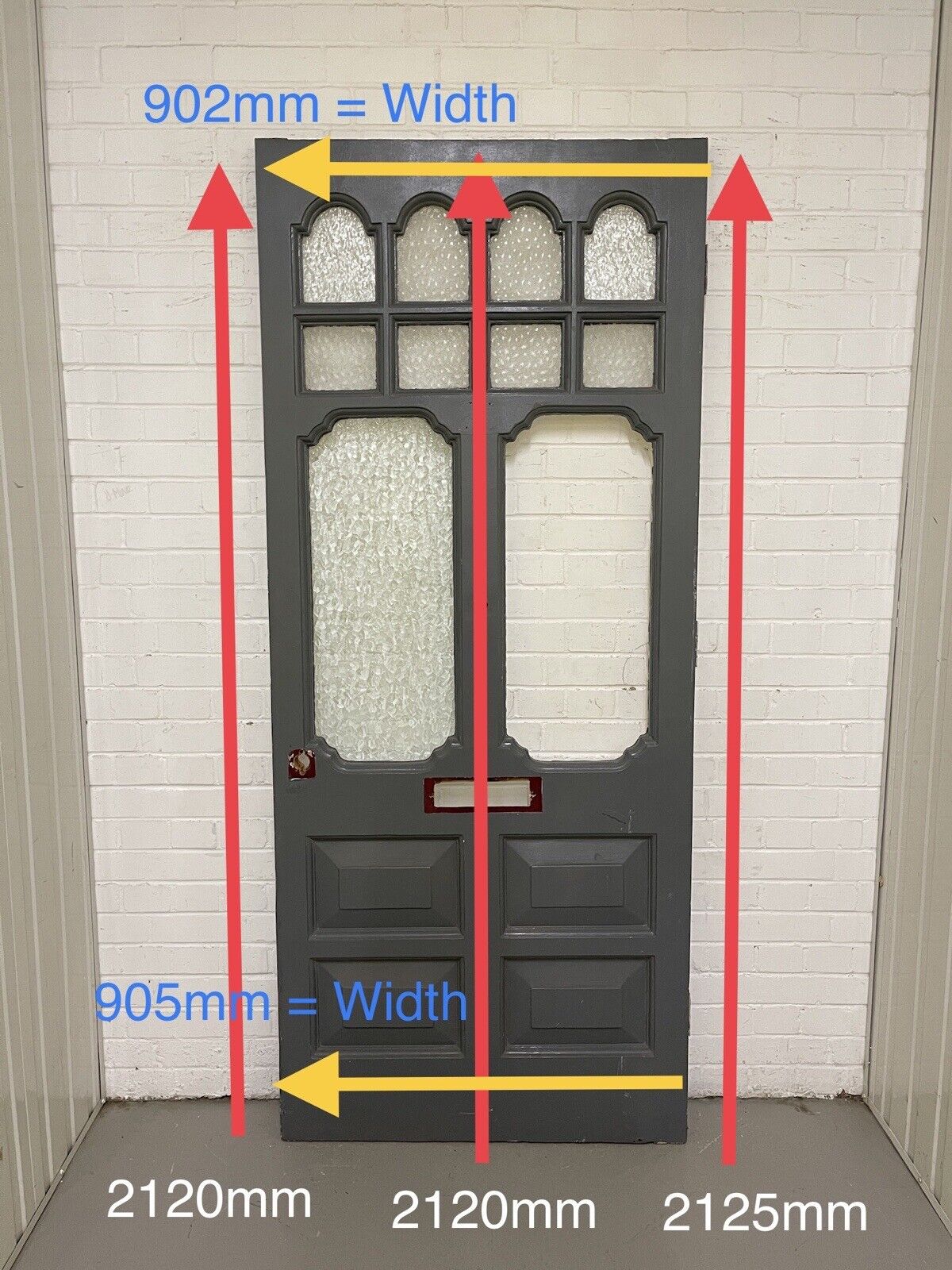 Reclaimed Edwardian Victorian Wooden Panel Front Door 2120 Or 2125 x 902mm