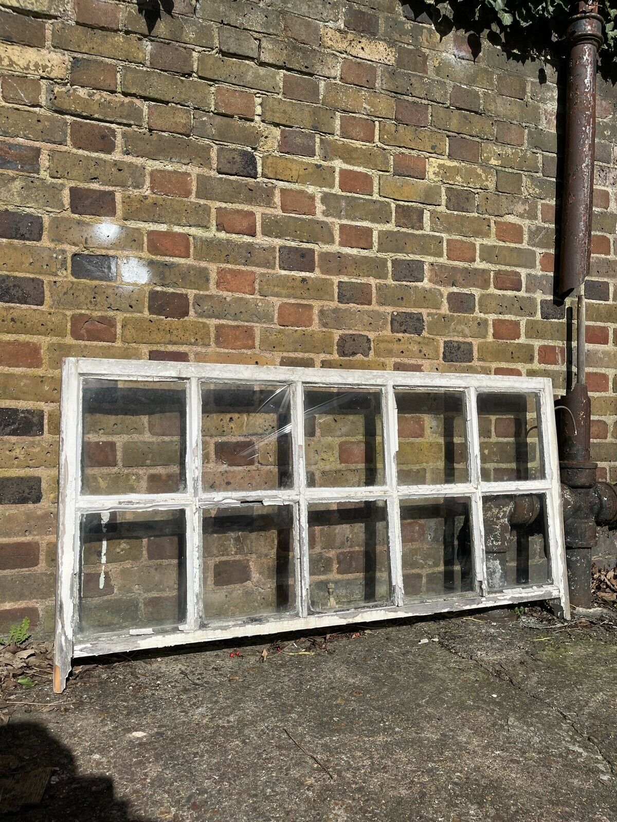 Large Reclaimed Old Georgian 10 Panel Wooden Sash Window