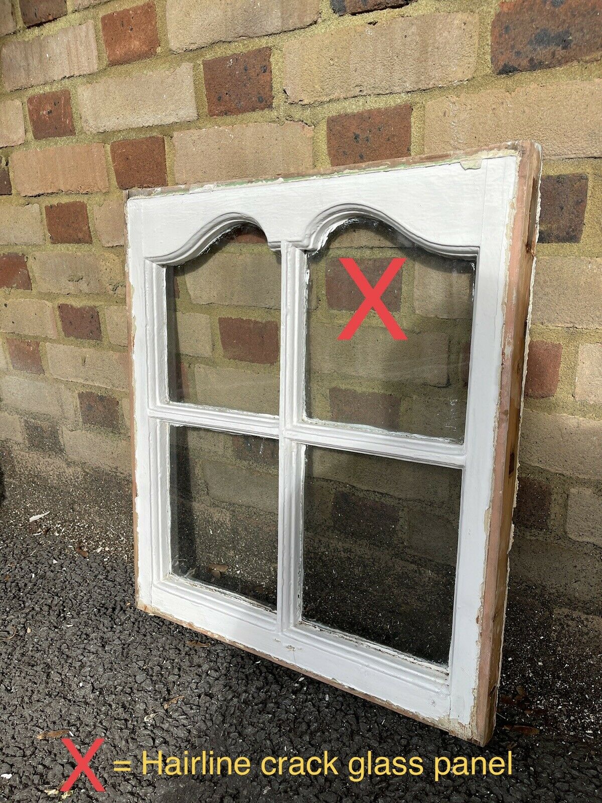 Reclaimed Old Edwardian Arch Sash Wooden Window 603 x 525mm