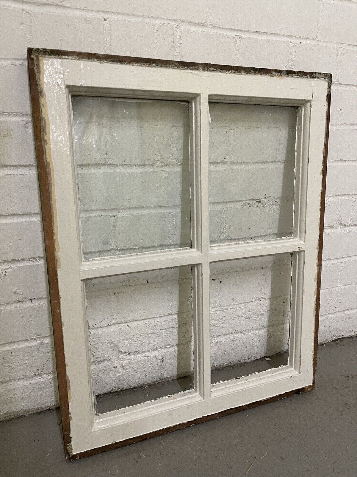 Reclaimed Old Georgian 4 Panel Wooden Window 520 x 640mm