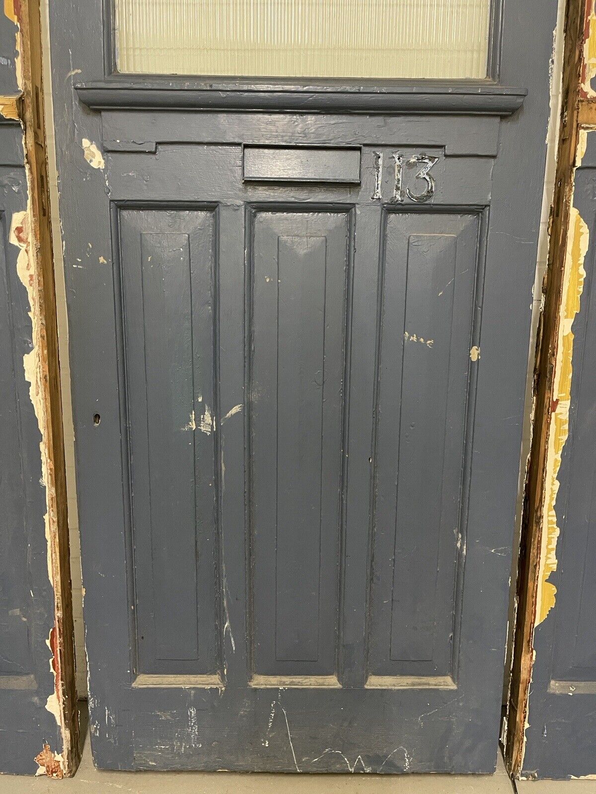 Reclaimed Victorian Edwardian Wooden Panel Front Door 2075mm x 860mm