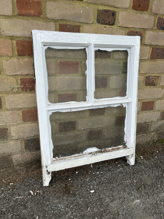 Reclaimed Old Georgian 3 Panel Wooden Sash Window 520 x 705mm