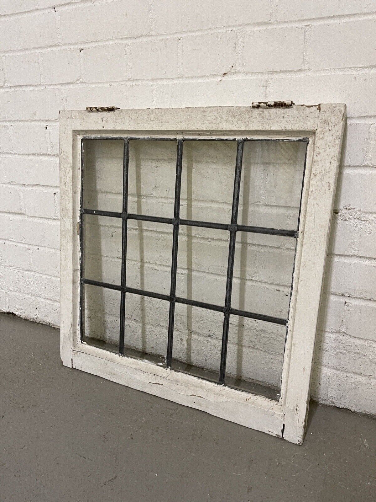 Reclaimed Leaded Light Panel Wooden Windows 565 x 570mm