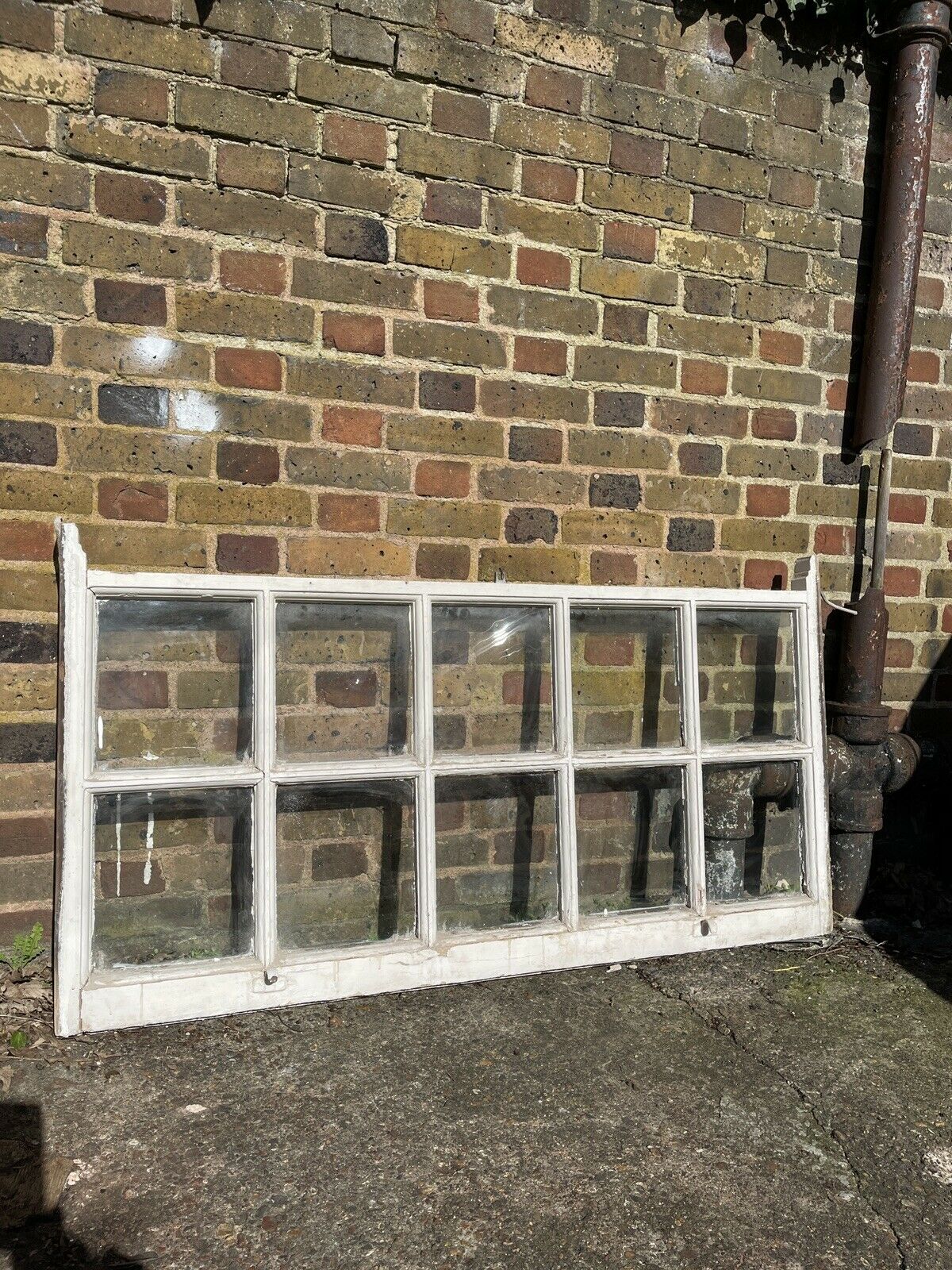 Large Reclaimed Old Georgian 10 Panel Wooden Sash Window