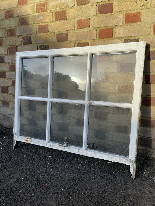 Reclaimed Old Arch Georgian 6 Panel Wooden Window 885 x 1066mm