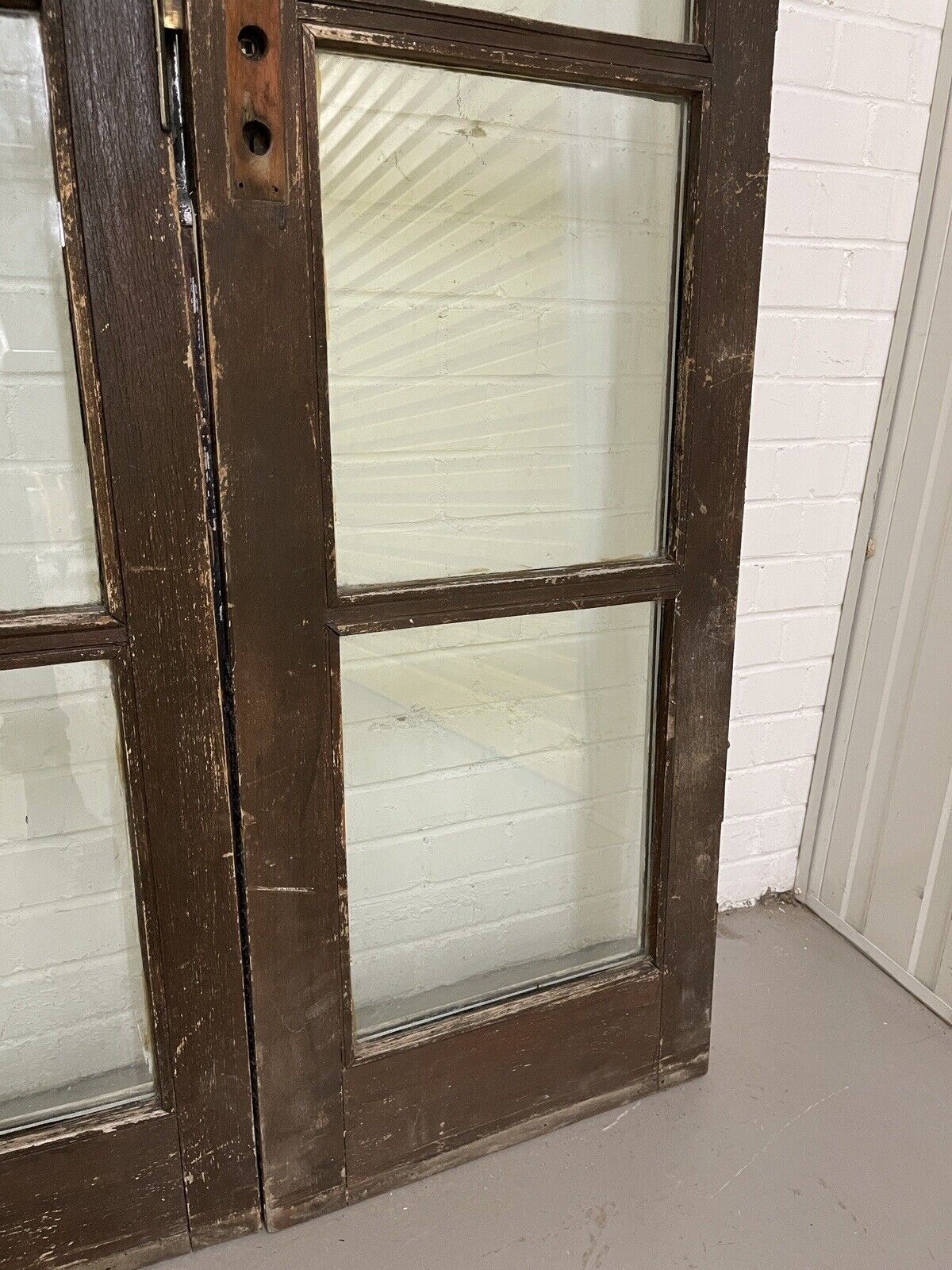 Reclaimed Old French Double Glazed Glass Wooden Double Doors 2015 x 1035mm